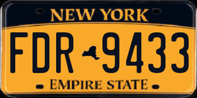 NY license plate FDR9433