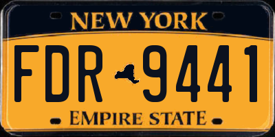NY license plate FDR9441