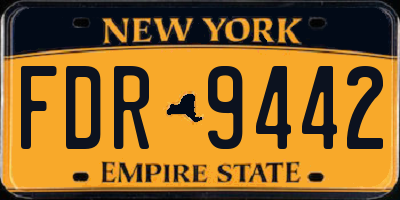 NY license plate FDR9442
