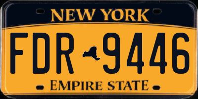 NY license plate FDR9446