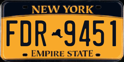 NY license plate FDR9451