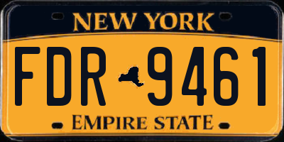 NY license plate FDR9461