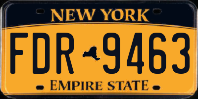 NY license plate FDR9463