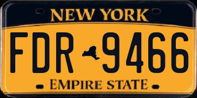 NY license plate FDR9466