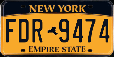 NY license plate FDR9474