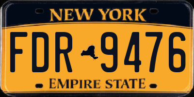 NY license plate FDR9476