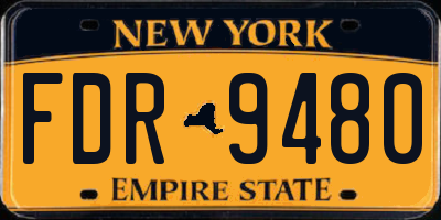 NY license plate FDR9480