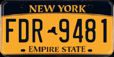 NY license plate FDR9481