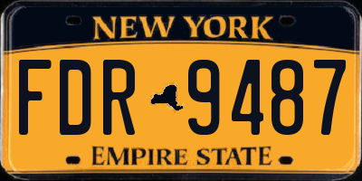 NY license plate FDR9487