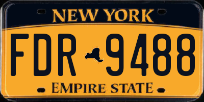 NY license plate FDR9488