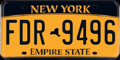 NY license plate FDR9496