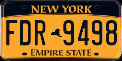 NY license plate FDR9498