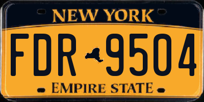 NY license plate FDR9504