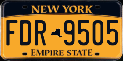 NY license plate FDR9505