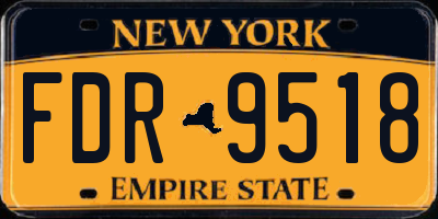 NY license plate FDR9518