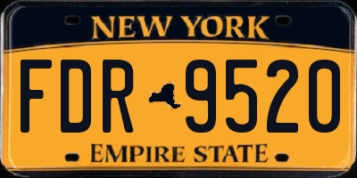 NY license plate FDR9520