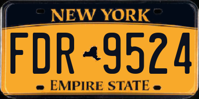 NY license plate FDR9524