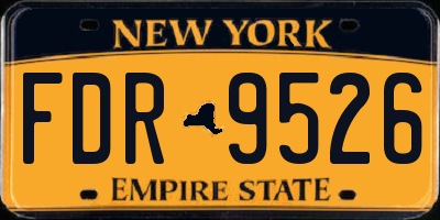 NY license plate FDR9526