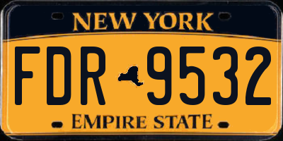 NY license plate FDR9532