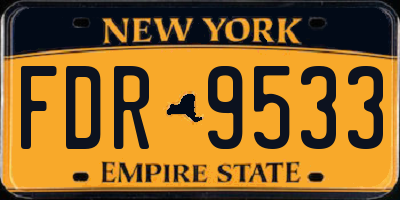 NY license plate FDR9533