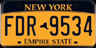 NY license plate FDR9534