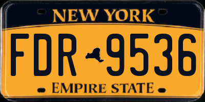 NY license plate FDR9536
