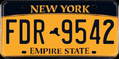 NY license plate FDR9542
