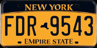 NY license plate FDR9543
