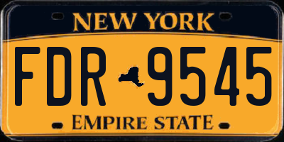 NY license plate FDR9545
