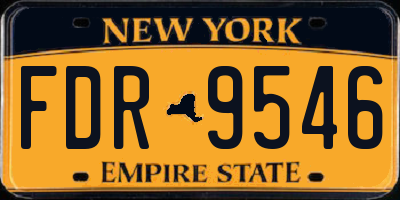 NY license plate FDR9546