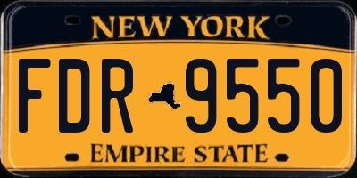 NY license plate FDR9550