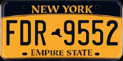 NY license plate FDR9552