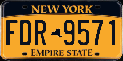 NY license plate FDR9571