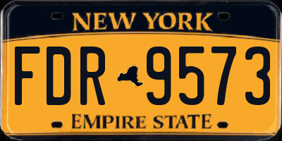 NY license plate FDR9573