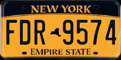 NY license plate FDR9574