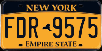 NY license plate FDR9575