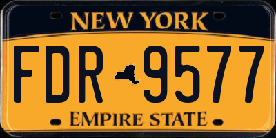 NY license plate FDR9577