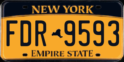 NY license plate FDR9593