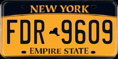 NY license plate FDR9609