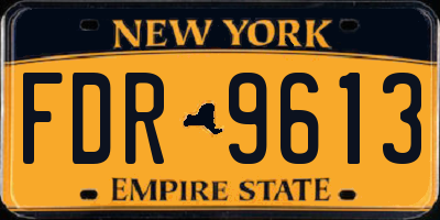 NY license plate FDR9613