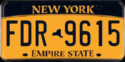NY license plate FDR9615