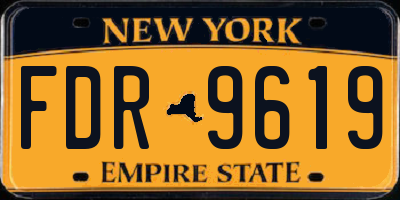 NY license plate FDR9619