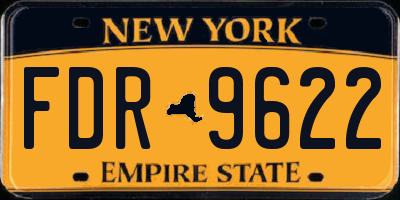 NY license plate FDR9622