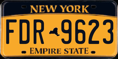 NY license plate FDR9623
