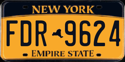 NY license plate FDR9624