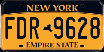 NY license plate FDR9628