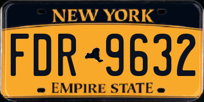 NY license plate FDR9632