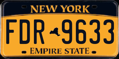 NY license plate FDR9633