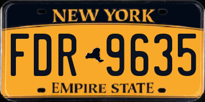 NY license plate FDR9635