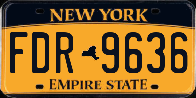 NY license plate FDR9636
